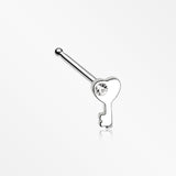 Key to My Heart Sparkle Nose Stud Ring-Clear