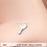 Key to My Heart Sparkle Nose Stud Ring-Clear