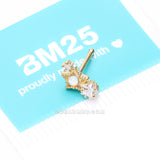 Golden Opalescent Star Sparkles Nose Stud Ring-Clear Gem-Clear/White