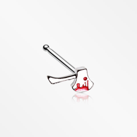 Bloody Hatchet Axe Horror Nose Stud Ring-Red