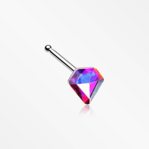 Aurora Diamond Icon Sparkle Nose Stud Ring-Aurora Borealis