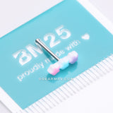Detail View 4 of Kawaii Pop Pastel Assorted Star Trio Nose Stud Ring-Multi