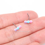 Detail View 3 of Kawaii Pop Pastel Assorted Star Trio Nose Stud Ring-Multi