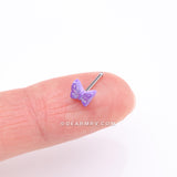Detail View 2 of Iridescent Purple Butterfly Nose Stud Ring-Purple