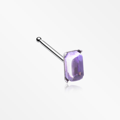 Sparkle Gem Cubic Nose Stud Ring-Purple