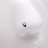 Detail View 1 of Iridescent Marquise Sparkle Gem Nose Stud Ring-Black Aurora Borealis