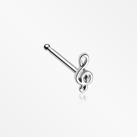 Treble Clef Music Note Nose Stud Ring-Steel