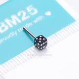 Detail View 4 of Dice Top Nose Stud Ring-Black