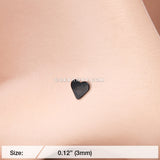 Colorline Steel Heart Nose Stud Ring-Black