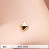 Golden Geo Pyramid L-Shaped Nose Ring