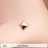 Rose Gold Geo Pyramid L-Shaped Nose Ring