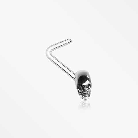 Death Skull Head L-Shaped Nose Ring