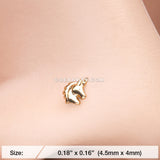 Golden Unicorn Stay Magical L-Shaped Nose Ring