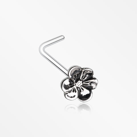 Anemone Flower L-Shaped Nose Ring