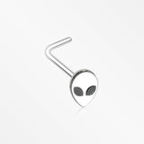 Retro Alien Head L-Shaped Nose Ring-Black