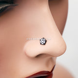 Blackline Petagram Star Gothic L-Shaped Nose Ring-Black/White