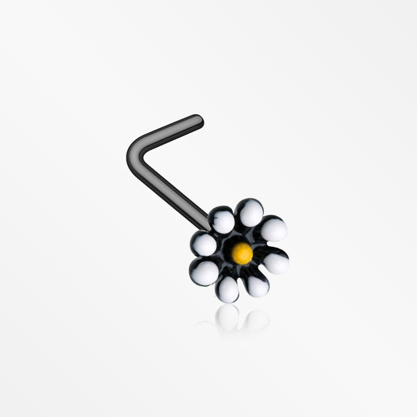 Blackline Dainty Adorable Daisy L-Shaped Nose Ring