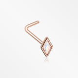 Rose Gold Iridescent Revo Diamond Sparkle L-Shaped Nose Ring