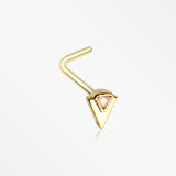 Golden Iridescent Sparkle Geometric Triangle L-Shaped Nose Ring
