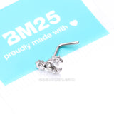 Adorable Celestial Sun Moon Star Sparkle L-Shaped Nose Ring-Clear Gem