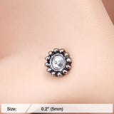 Aira Filigree Sparkle Icon Nose Stud Ring-Clear