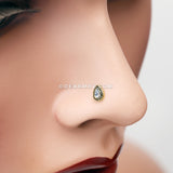 Golden Chakra Sparkle Nose Stud Ring-Clear