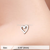 Dainty Heart Icon Nose Stud Ring-Steel