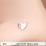 Golden Adorable Heart Sparkle Nose Stud Ring-Clear