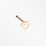 Rose Gold Dainty Heart Icon Nose Stud Ring-Rose Gold