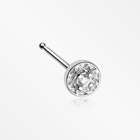 Swirlesque Sparkle Gem Nose Stud Ring-Clear