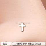 Golden Dainty Cross Icon Nose Stud Ring-Gold