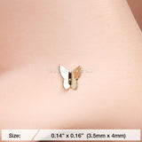 Golden Dainty Butterfly Icon Nose Stud Ring-Gold