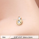 Golden Steampunk Sparkle Gear Nose Stud Ring-Clear