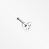 Dainty Pretzel Heart Icon Nose Stud Ring-Steel