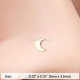 Golden Dainty Crescent Moon Icon Nose Stud Ring-Gold