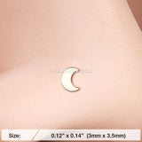 Rose Gold Dainty Crescent Moon Icon Nose Stud Ring-Rose Gold