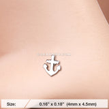 Dainty Anchor Icon Nose Stud Ring-Steel