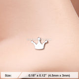 Dainty Princess Crown Icon Nose Stud Ring-Steel