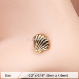 Golden Ariel's Shell Icon Nose Stud Ring-Gold
