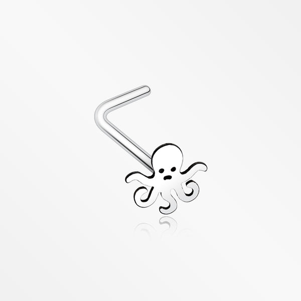 Evil Octopus L-Shaped Nose Ring-Steel
