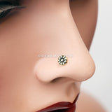 Golden Antique Daisy L-Shaped Nose Ring-Gold