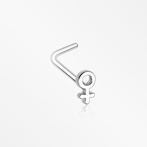 Classic Female Symbol L-Shaped Nose Ring-Steel