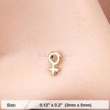 Golden Classic Female Symbol L-Shaped Nose Ring-Gold