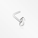 Classic Male Symbol L-Shaped Nose Ring-Steel