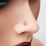 Golden Lucky Horseshoe L-Shaped Nose Ring-Gold