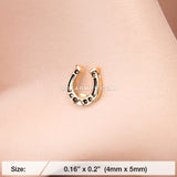 Golden Lucky Horseshoe L-Shaped Nose Ring-Gold