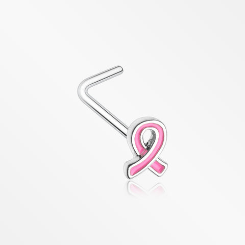 Breast Cancer Awareness L-Shaped Nose Ring