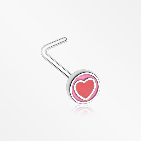 Adorable Valentine Heart L-Shaped Nose Ring