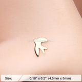 Golden Soaring Swallow L-Shaped Nose Ring-Gold