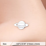 Saturn Planet L-Shaped Nose Ring-Steel